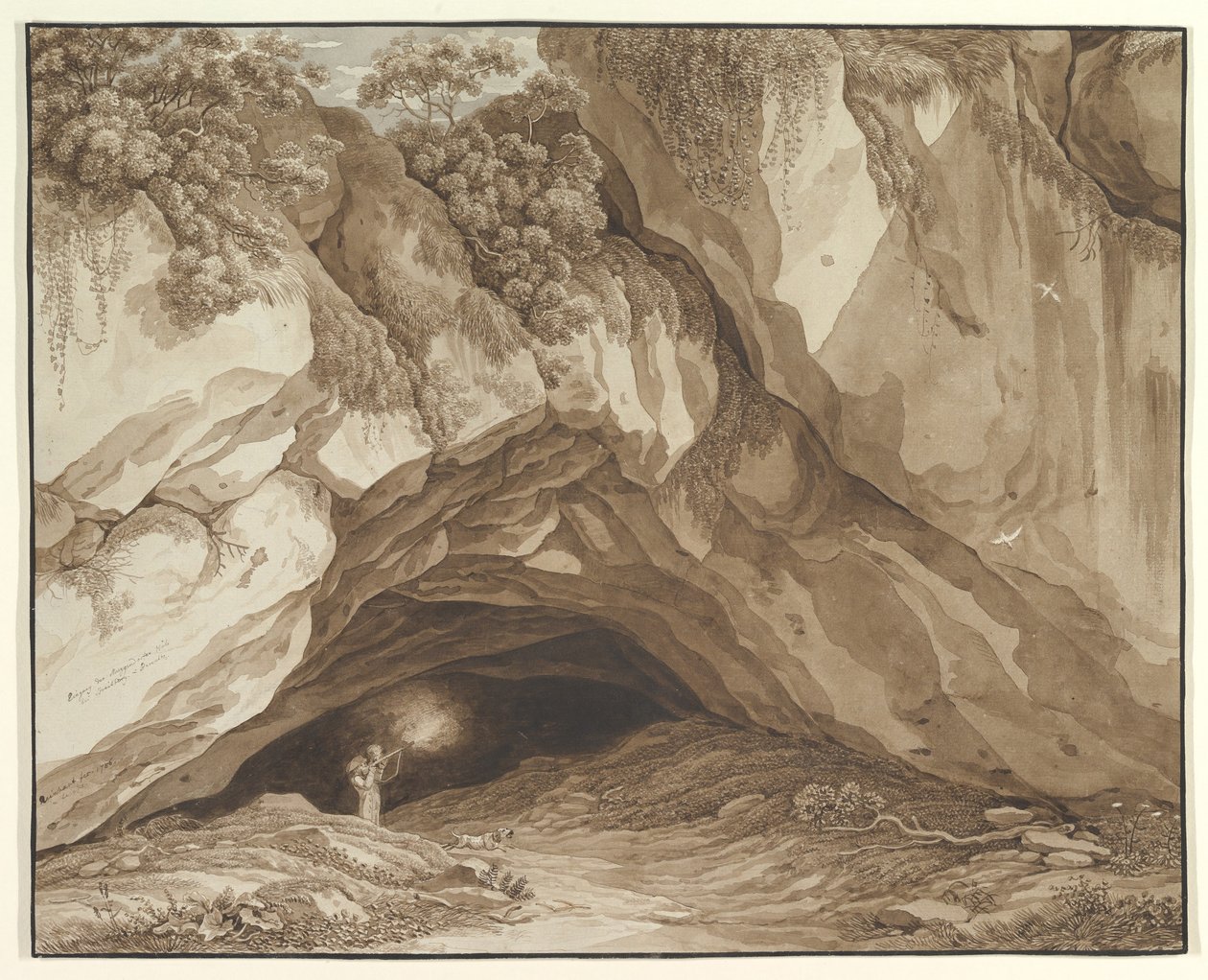 Klipplandskap med jägare av Johann Christian Reinhart