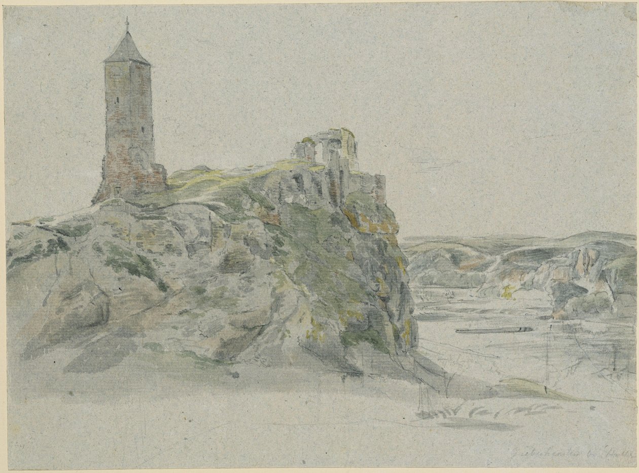 Ruinerna av slottet Giebichenstein nära Halle an der Saale av Johann Christian Reinhart