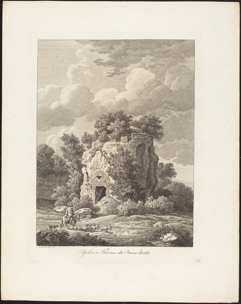 Grav i Falerium, förstörd etruskisk stad av Johann Christian Reinhart