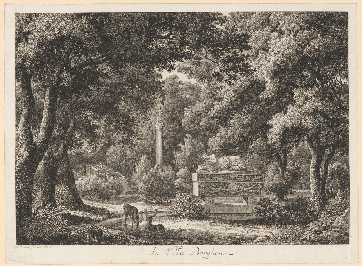 I Borghese-villornas trädgårdar av Johann Christian Reinhart