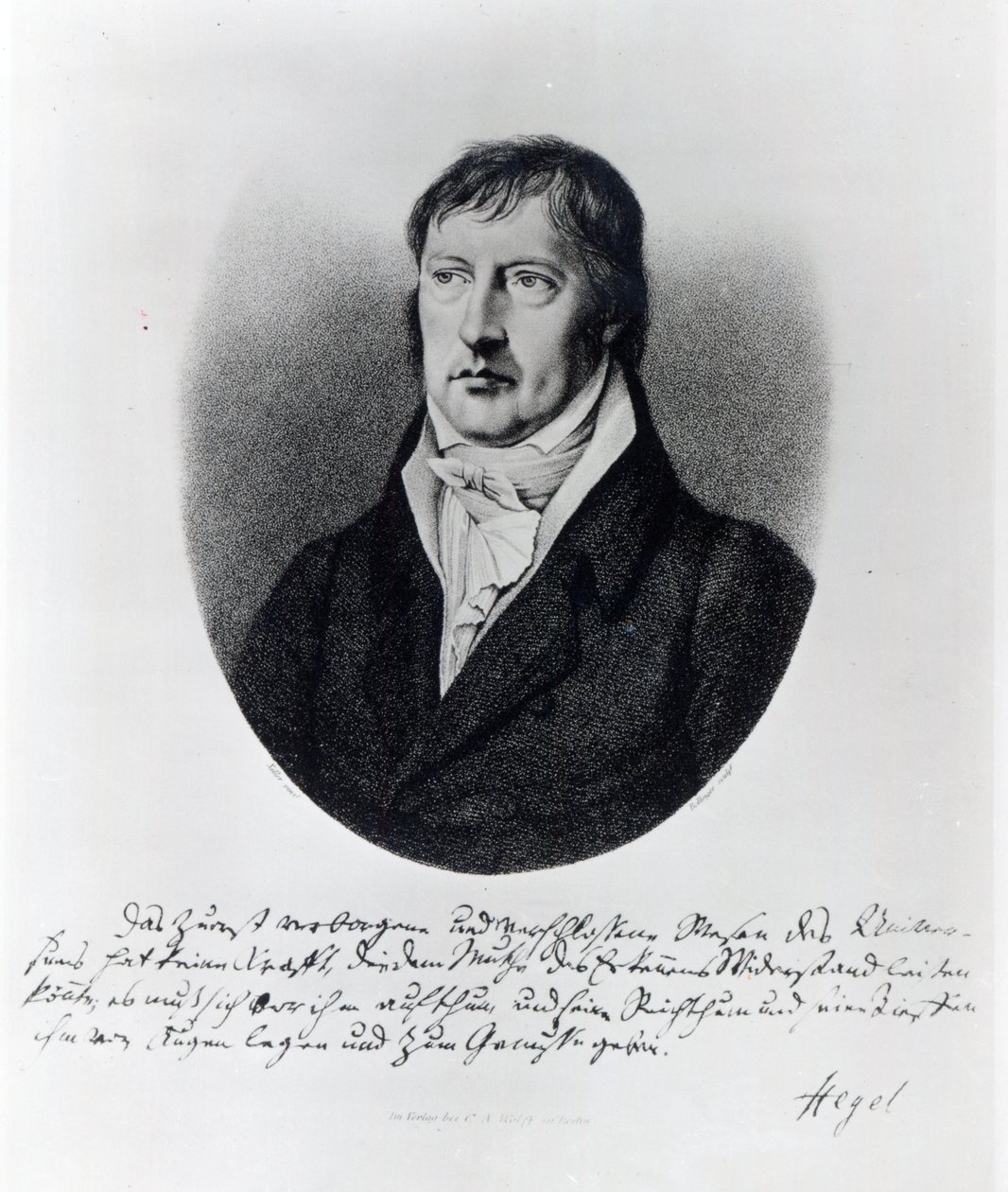 Georg Wilhelm Friedrich Hegel, graverad av F.W Bollinger, c.1825 av Johann Christian Xeller