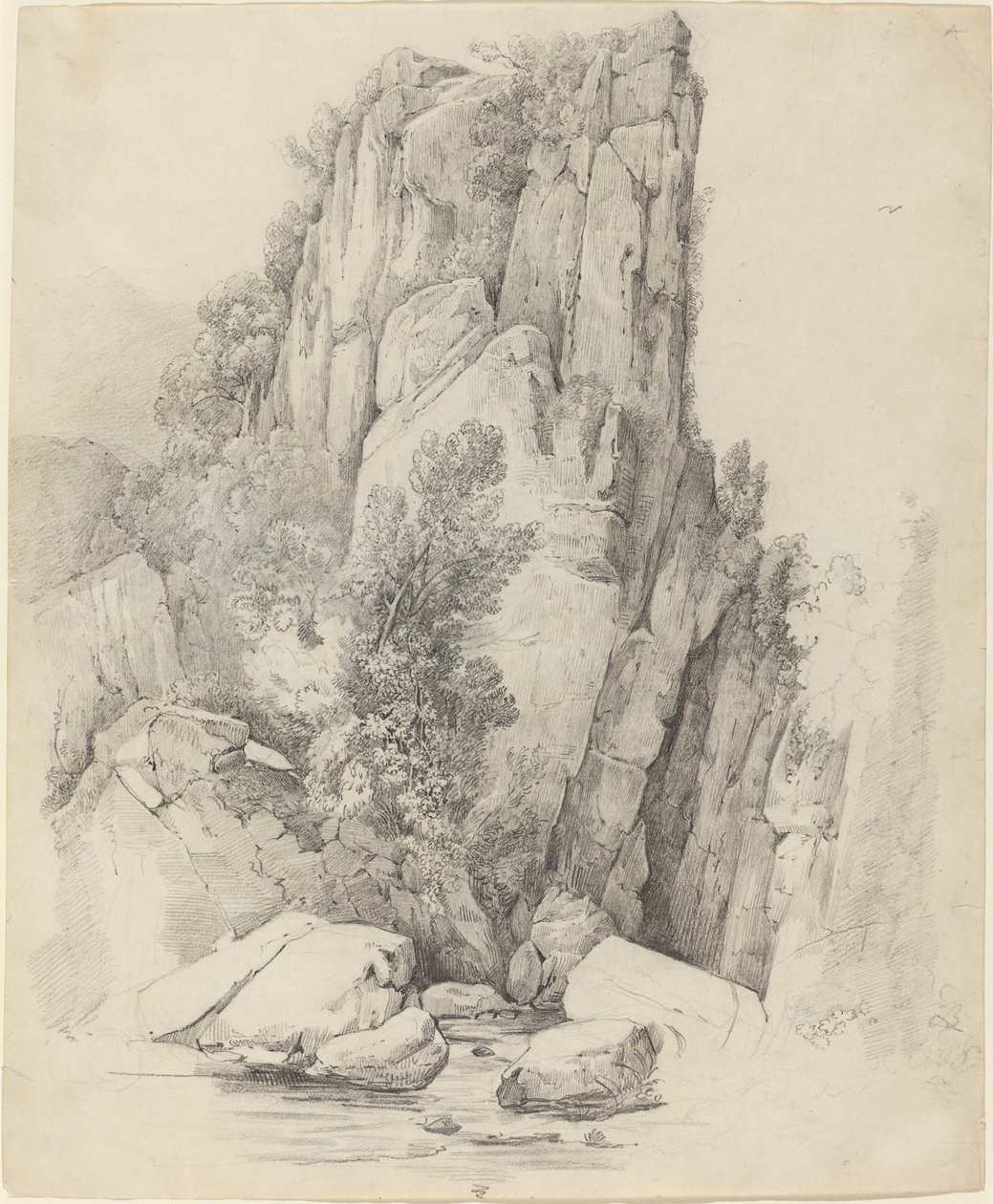 Stenklippor ovanför en bäck av Johann Christoph Erhard