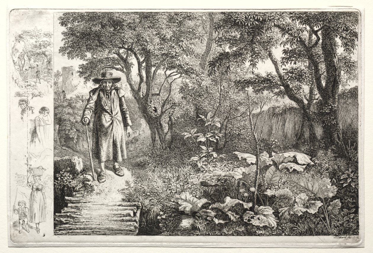 Gubben före stockbron, 1819. av Johann Christoph Erhard