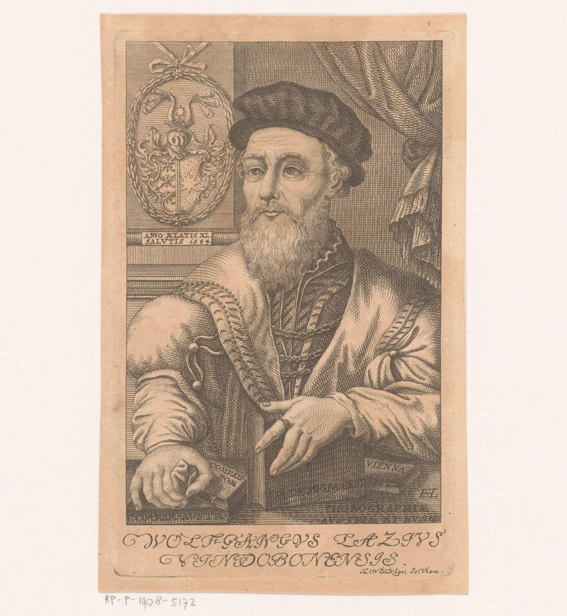 Porträtt av van Wolfgang Lazius av Johann Christoph Winkler