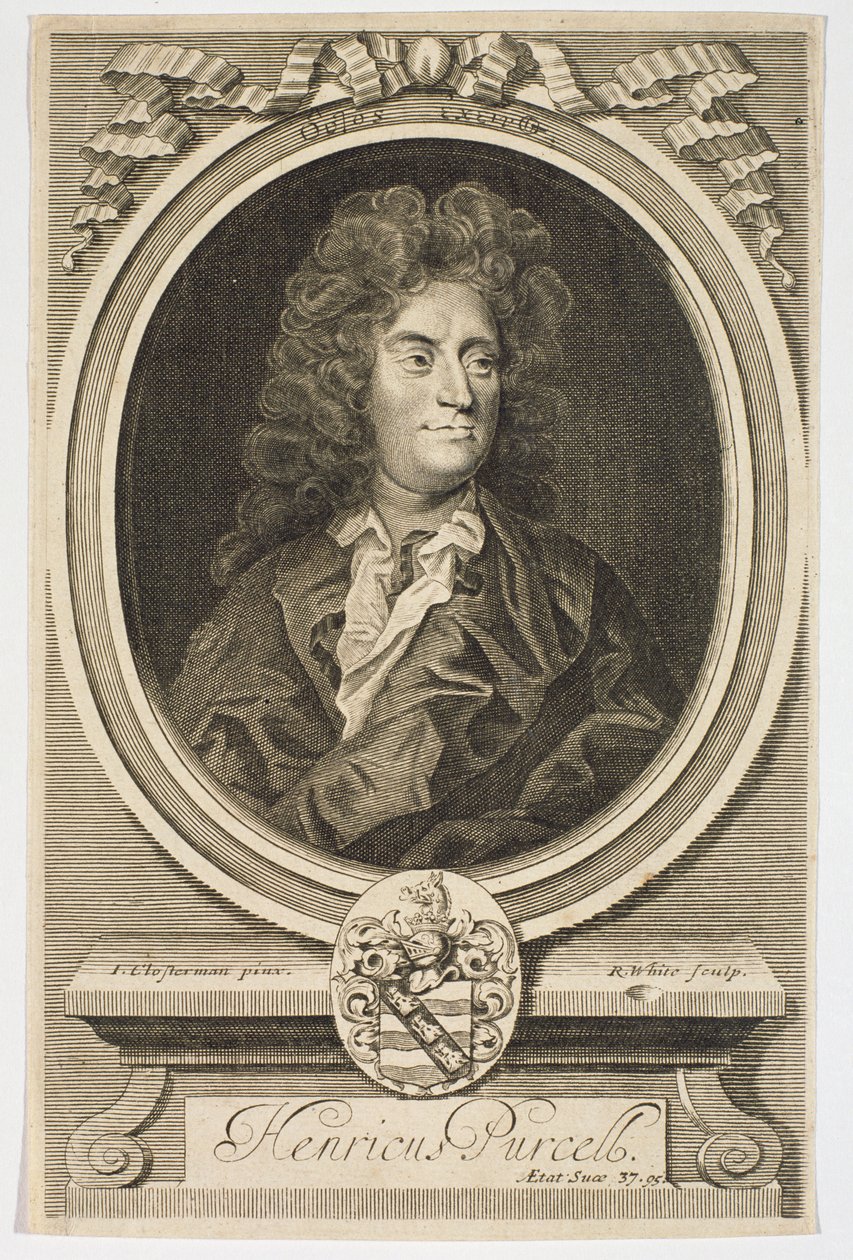 Porträtt av Henry Purcell (1659-1695) graverad av Robert White (1645-1703) av Johann Closterman