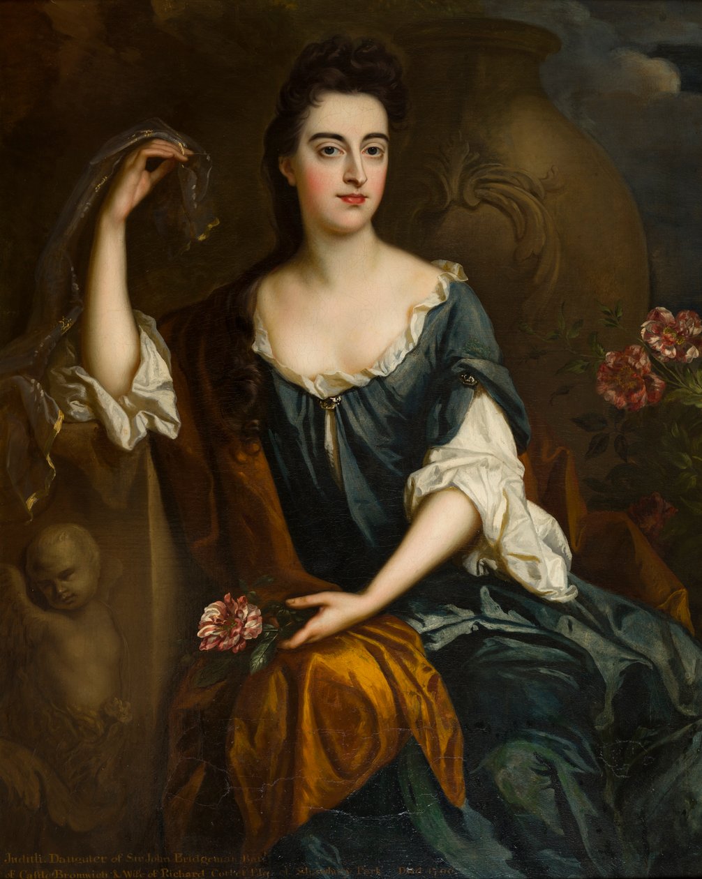 Porträtt av Mrs Judith Corbet, ca 1680-1710 (olja på duk) av Johann Closterman