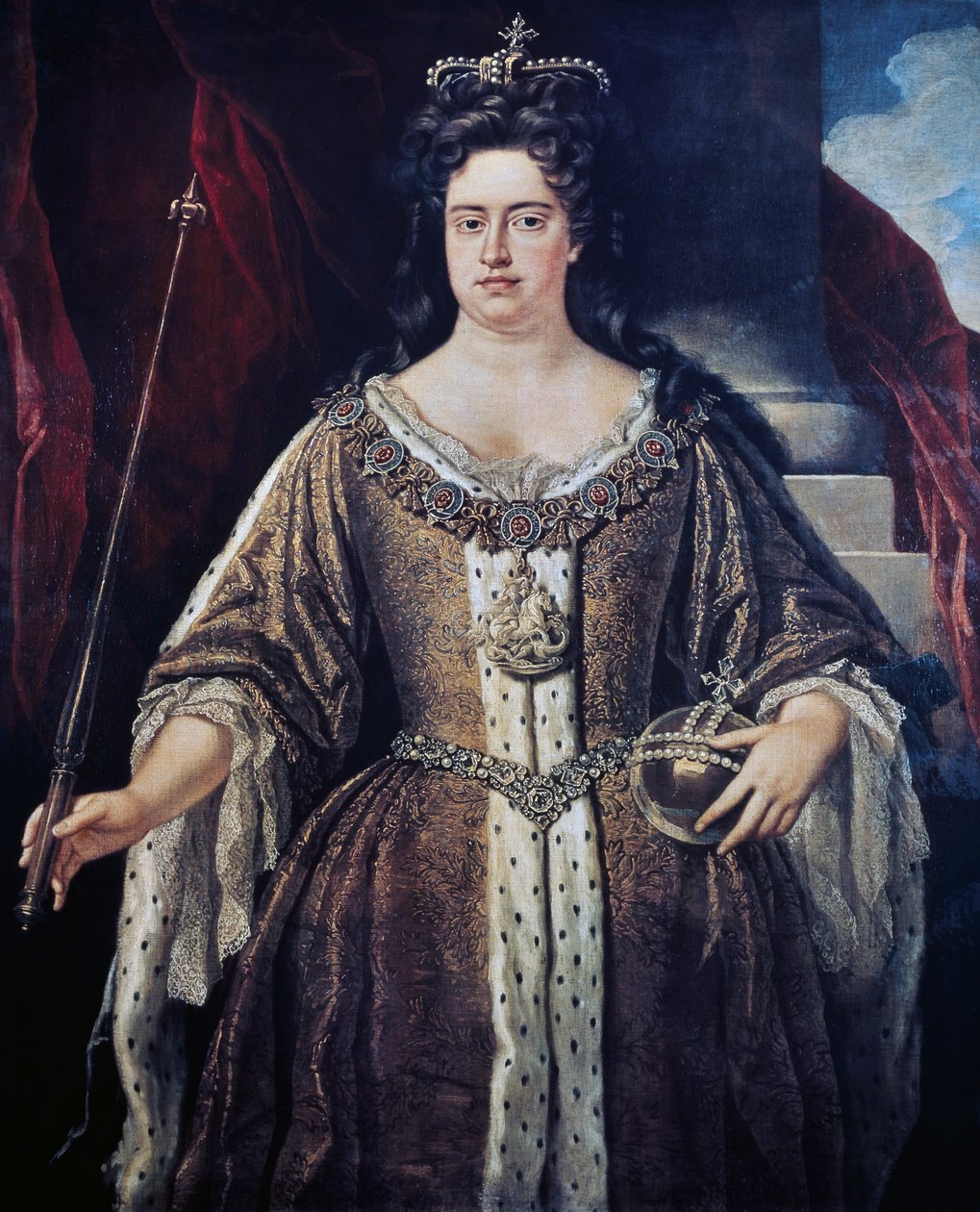 Porträtt av drottning Anne, ca 1702 (olja på duk) av Johann Closterman