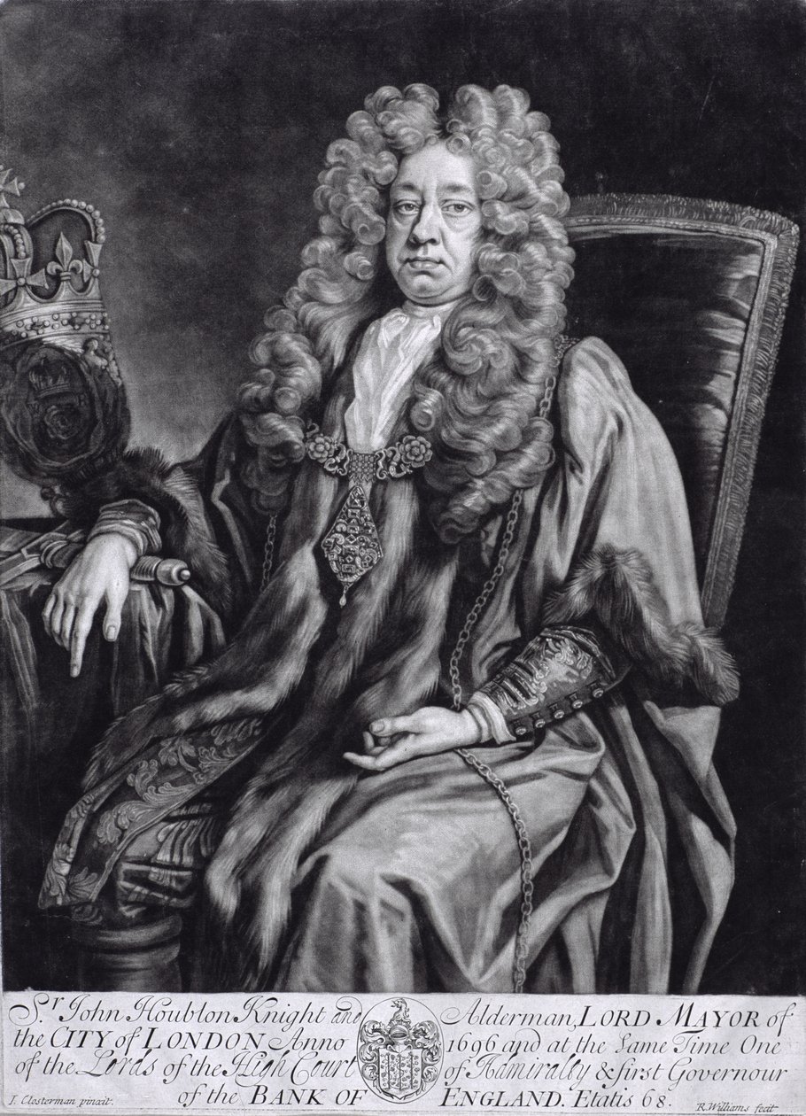 Sir John Houblon (1632-1711) graverad av R. Williams av Johann Closterman