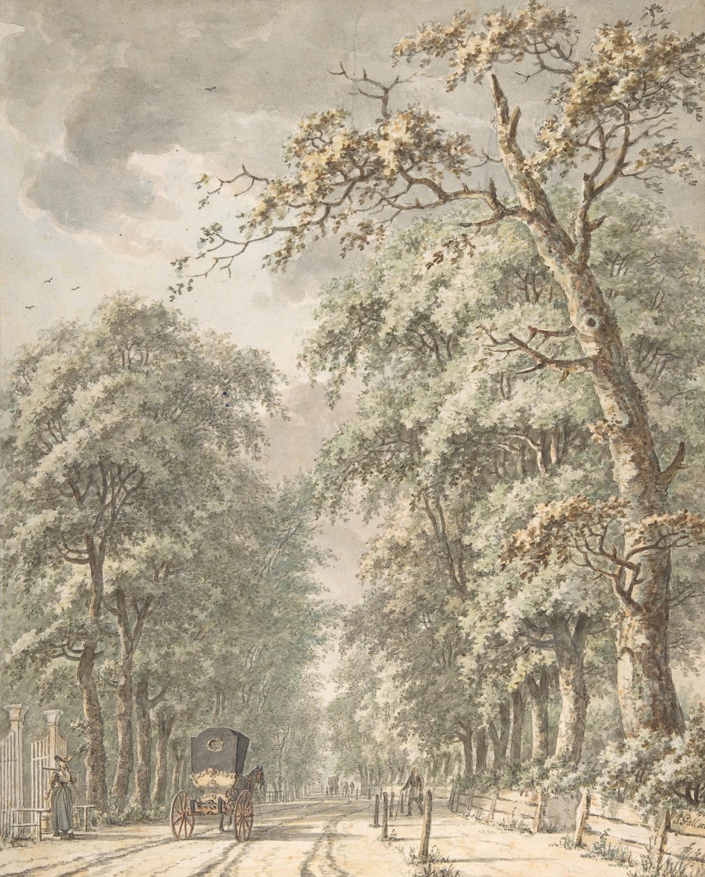 Amstelveen Road från Amsterdam mot Amstelveen, mitten av 1700-talet och slutet av 1700-talet. av Johann Edler Goll van Franckenstein