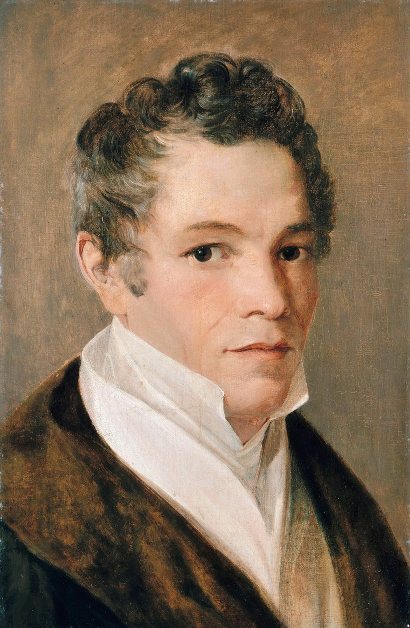 Porträtt av Karl Friedrich Schinkel 1781-1841, omkring 1820. av Johann Eduard Wolff