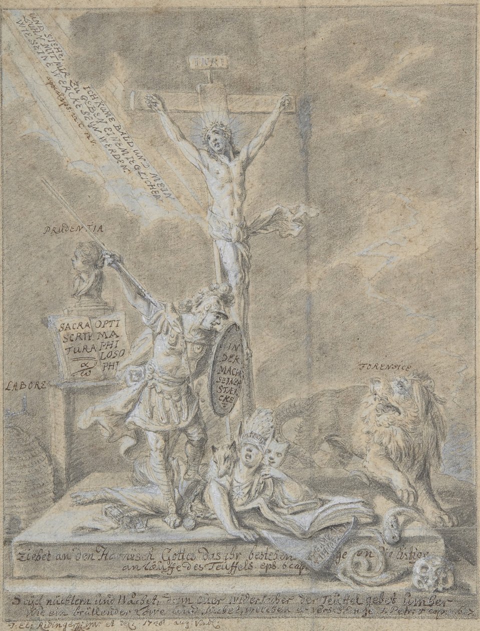 Allegori över kristna dygder, 1746. av Johann Elias Ridinger