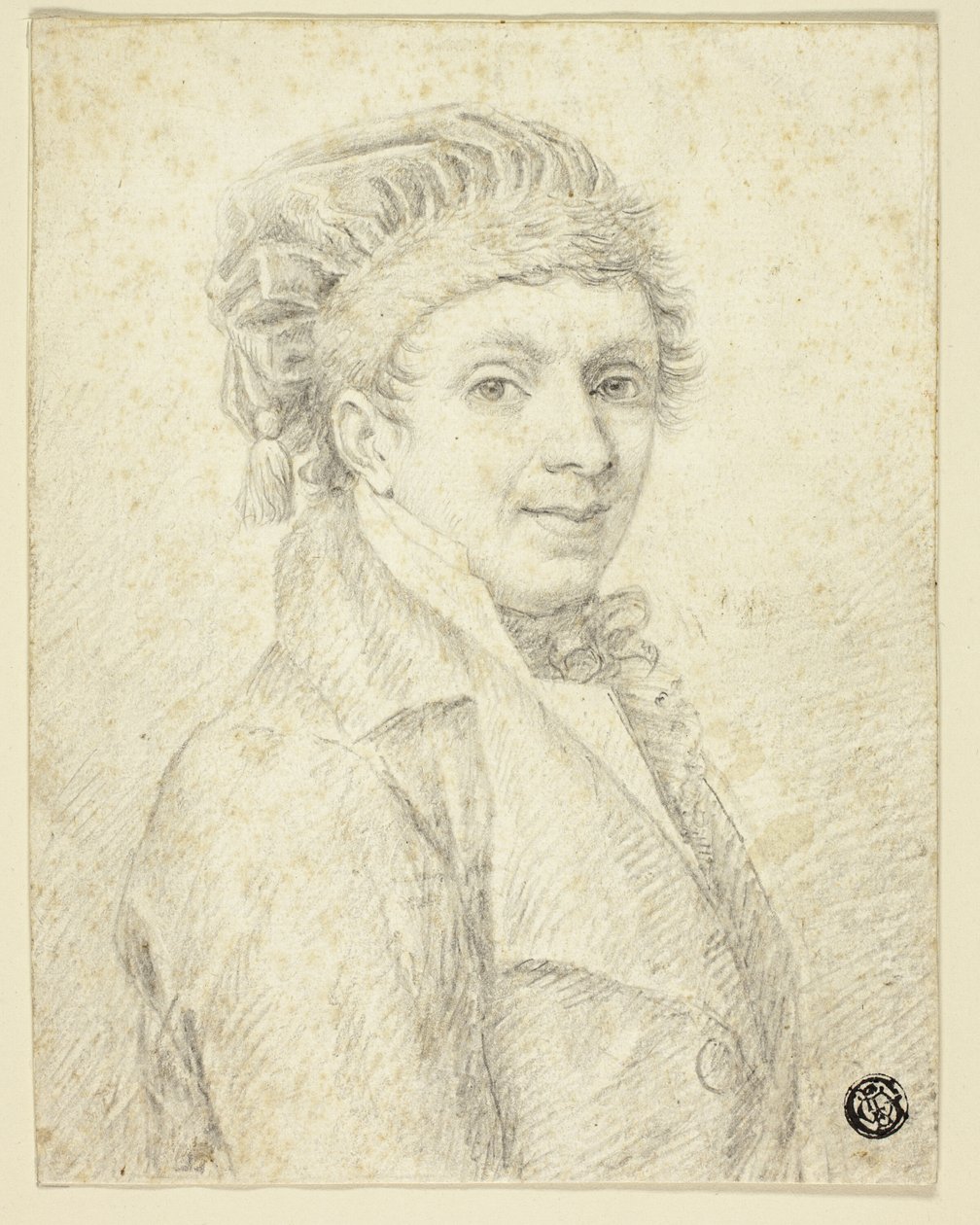 Byst av mannen i hatt av Johann Elias Ridinger