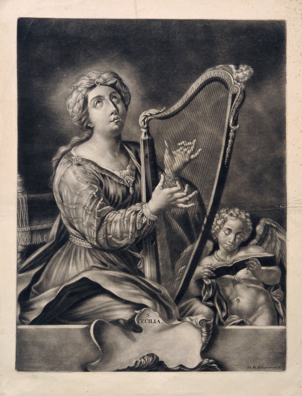 Johann Elias Ridinger S Cecilia av Johann Elias Ridinger