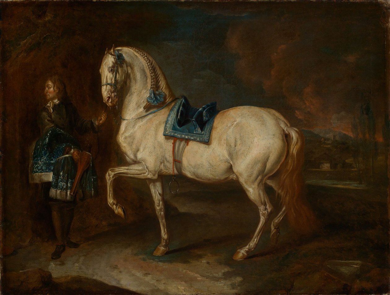 Stallmästare med vit häst av Johann Elias Ridinger