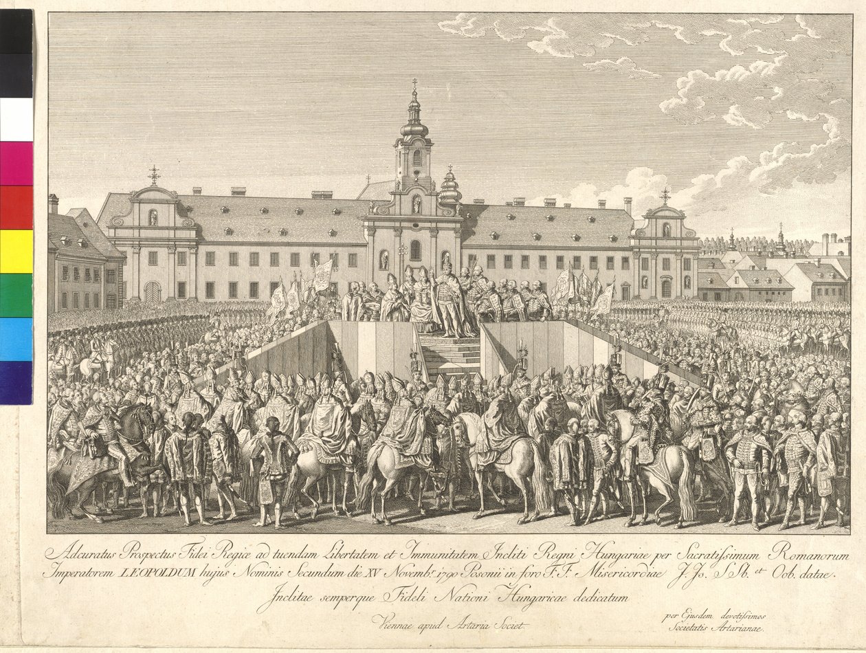 Kröning av kejsar Leopold II till kung av Ungern i Bratislava den 15 november 1790 av Johann Ernst Mansfeld