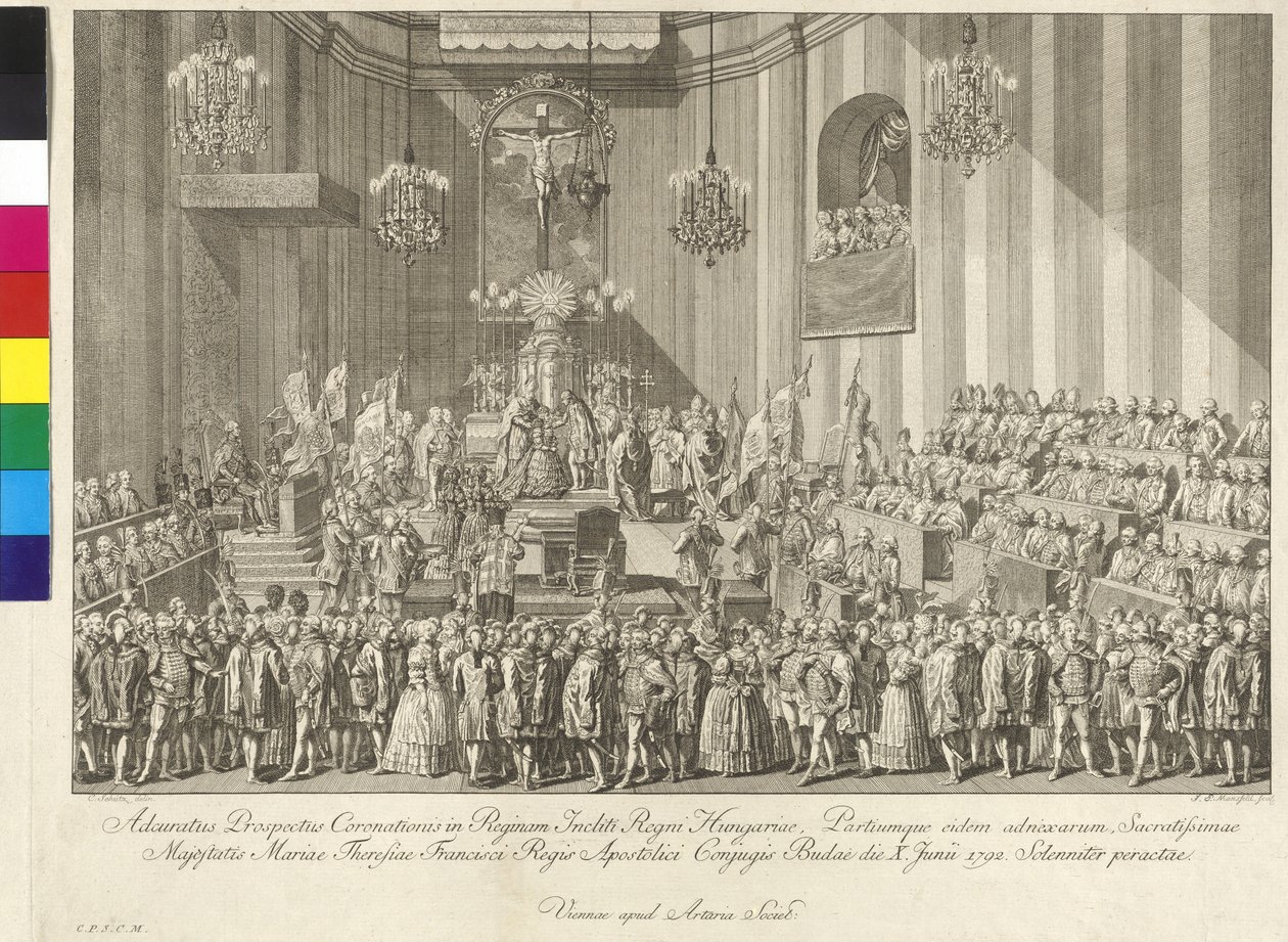 Kröning av kejsarinnan Maria Theresia till drottning av Ungern den 10 juni 1792 i Budapest av Johann Ernst Mansfeld