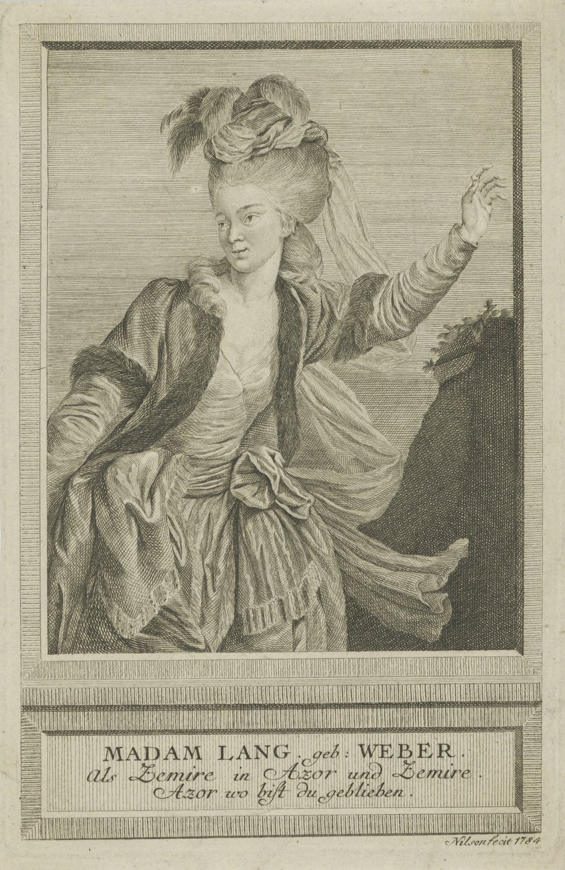 Aloisia Lange, född Weber 1760-1839 som Zemire, 1784. av Johann Esaias Nilson