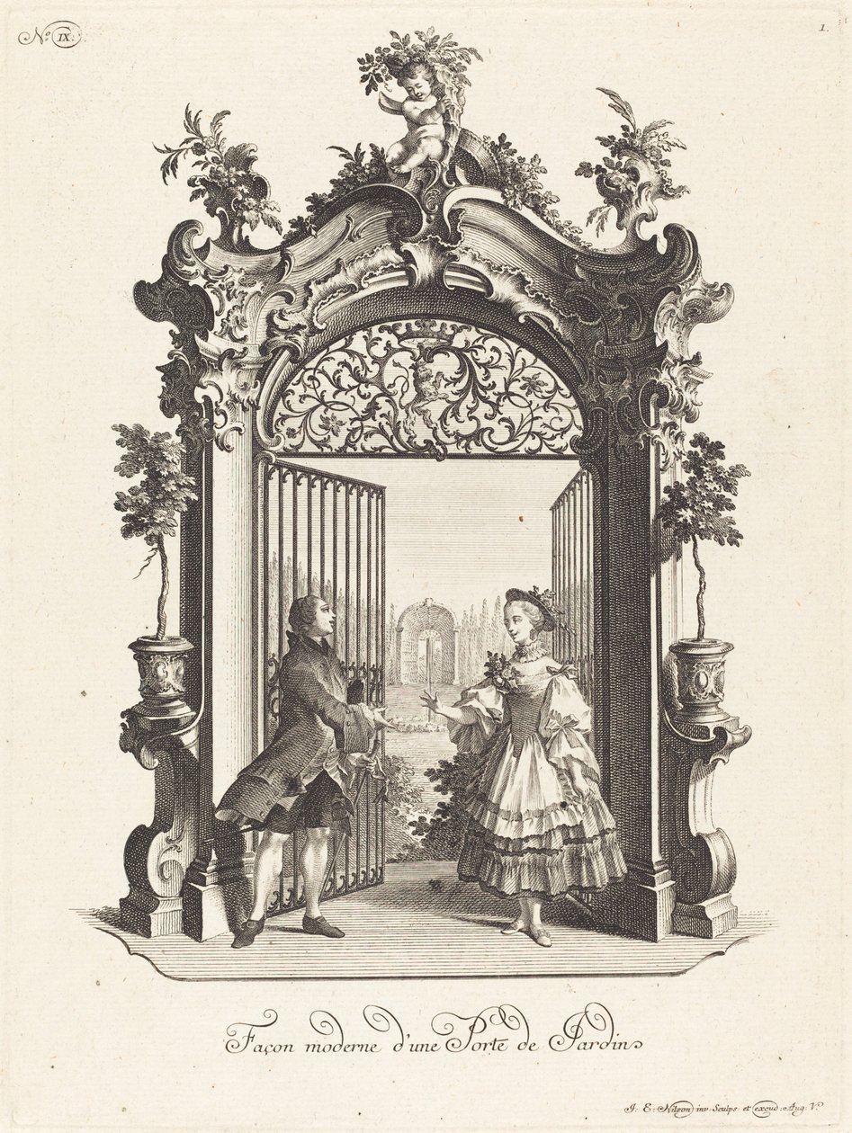 Modernt sätt för en trädgårdsdörr (En trädgårdsdörr i modern stil) av Johann Esaias Nilson