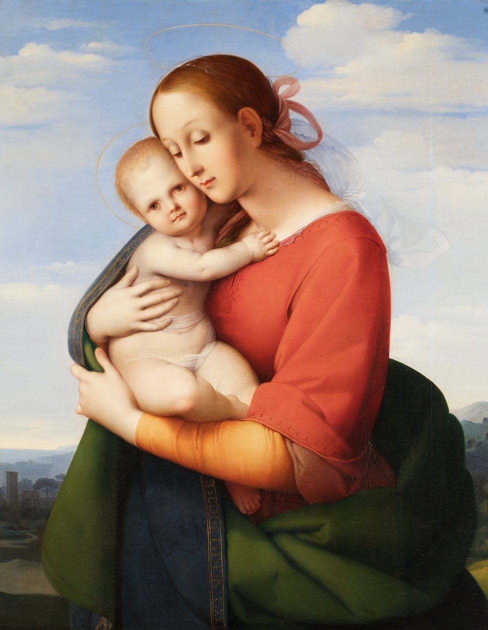 Madonna och barn av Johann Evangelist Scheffer von Leonhardshoff
