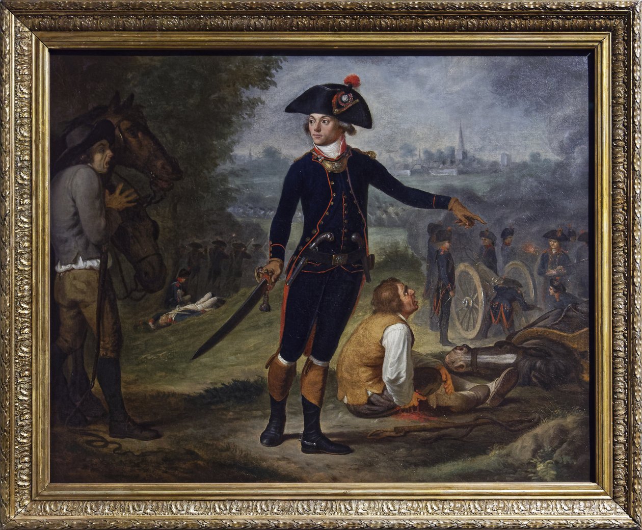 Artilleriofficer i belägringen av en stad, ca 1795 (olja på duk) av Johann Friedrich (after) Dryander