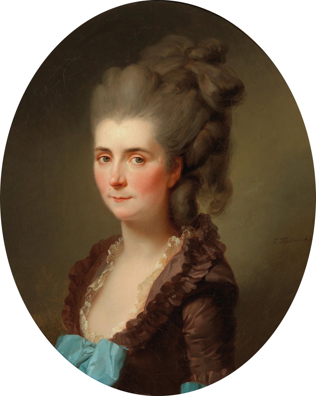 Porträtt av Marquise de Chambray, född Vernier de Joyencourt, 1776. av Johann Friedrich August Tischbein