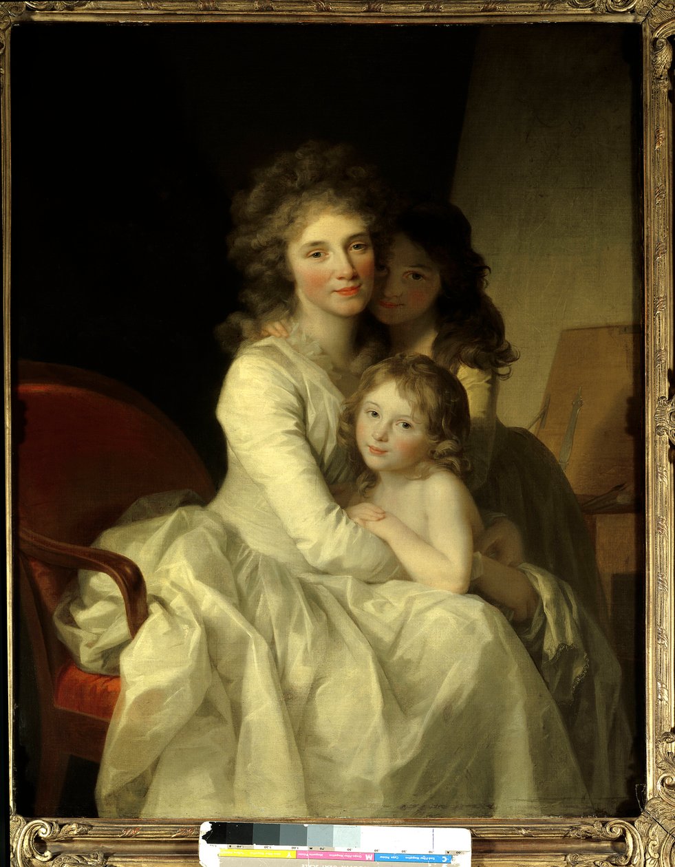 Sophie Muller och hennes två döttrar Målning av Johann Friedrich August Tischbein (1750-1812) 1792 runt Paris, Museum of Decorative Arts av Johann Friedrich August Tischbein
