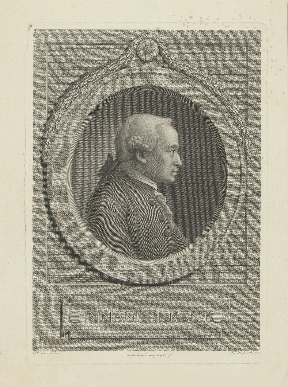 Porträtt av Immanuel Kant 1724-1804, 1791. av Johann Friedrich Bause