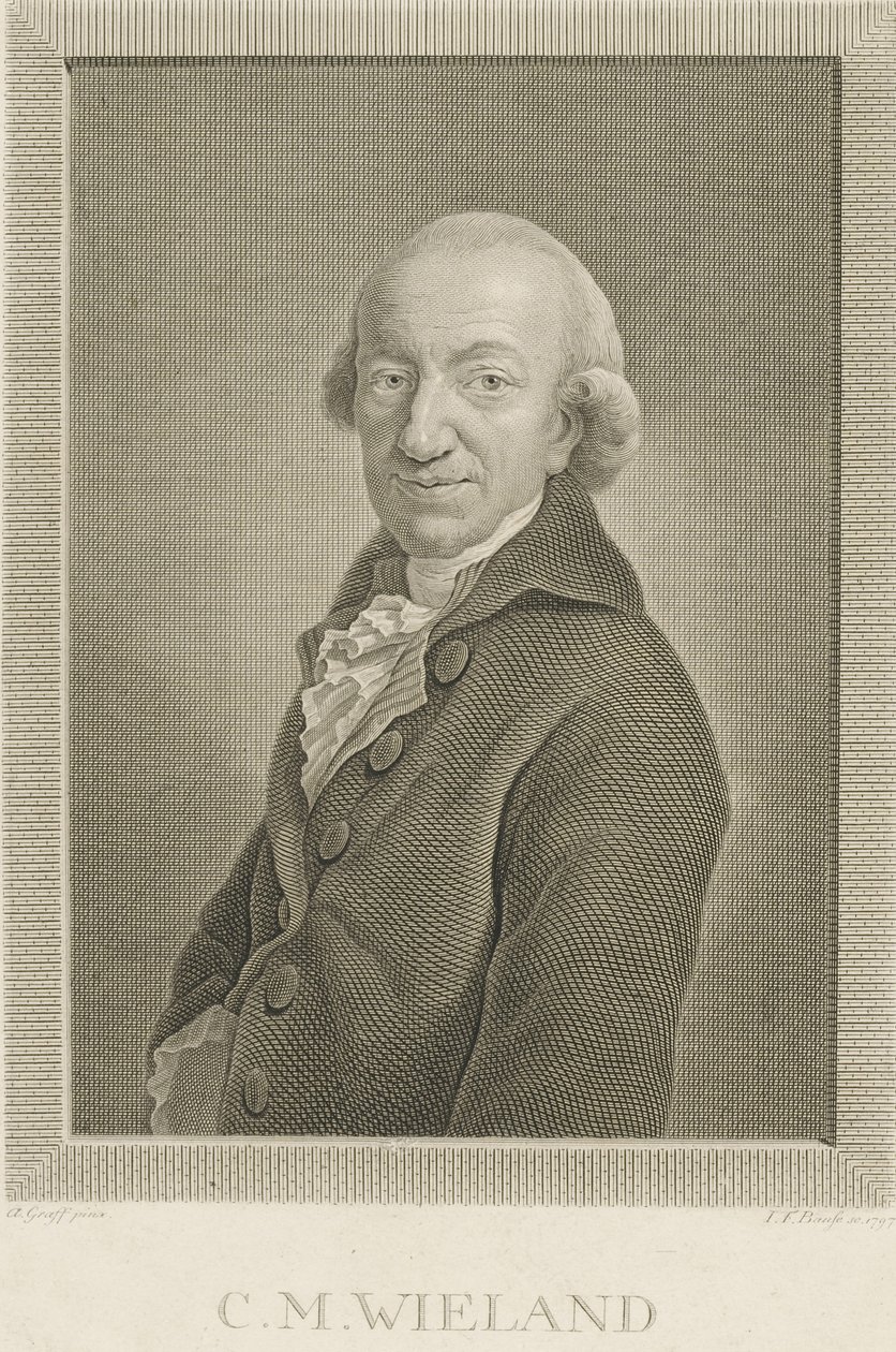Porträtt av poeten och författaren Christoph Martin Wieland 1733-1813, 1797. av Johann Friedrich Bause