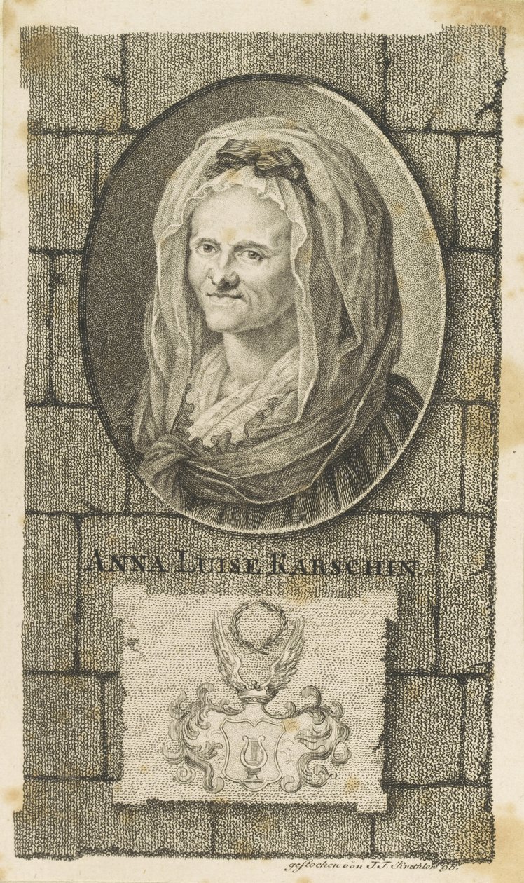 Porträtt av Anna Louisa Karsch 1722-1791, 1796. av Johann Friedrich Krethlow