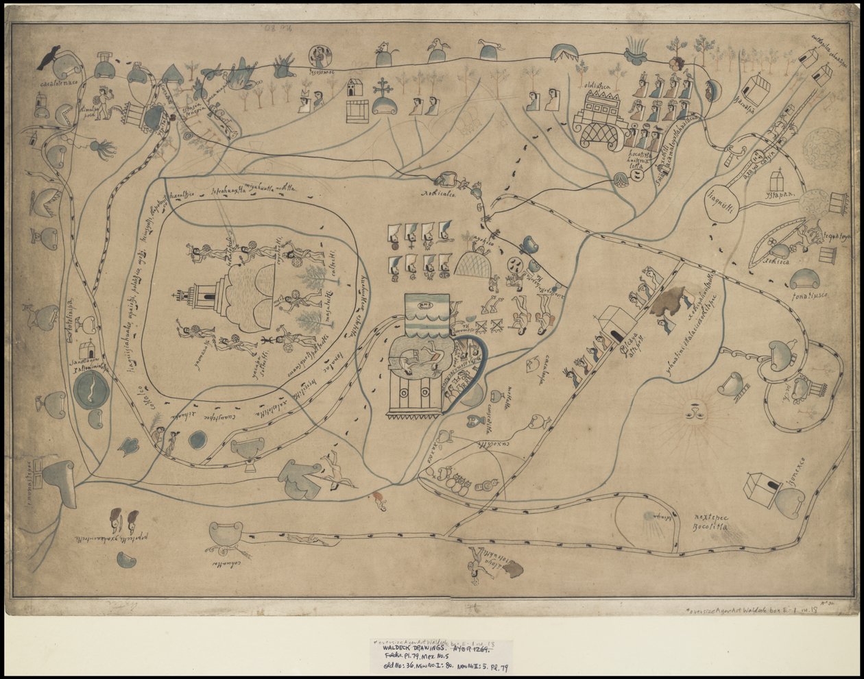 En samling av Waldecks originalkonstverk från Mesoamerika, ruta 18 av 22 av Johann Friedrich Maximilian von Waldeck