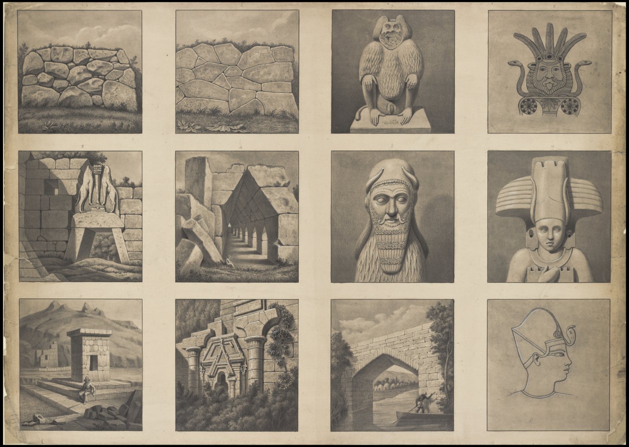 En samling av Waldecks originalkonstverk från Mesoamerika, ruta 20 av 22 av Johann Friedrich Maximilian von Waldeck