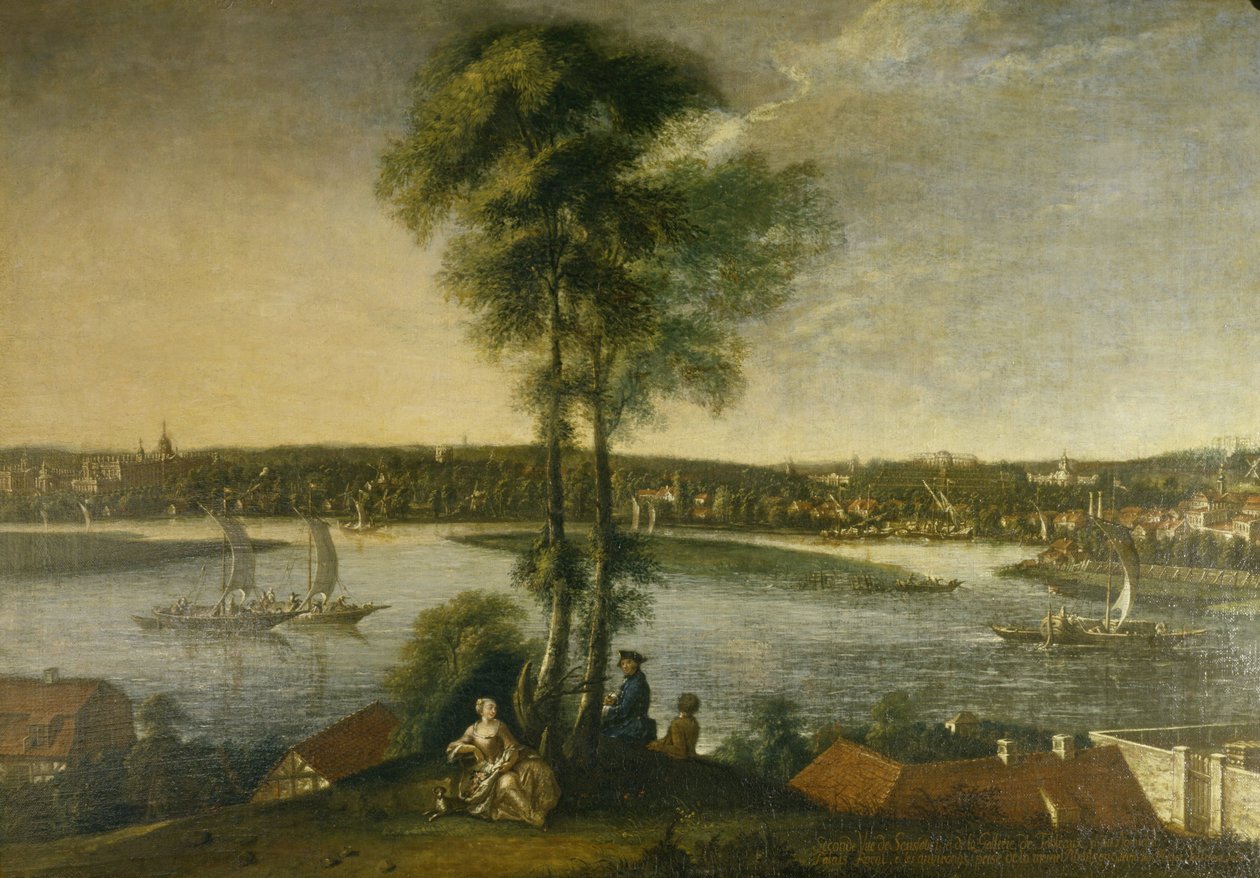 Potsdam, slottsparken Sanssouci från Brauhausberg av Johann Friedrich Meyer