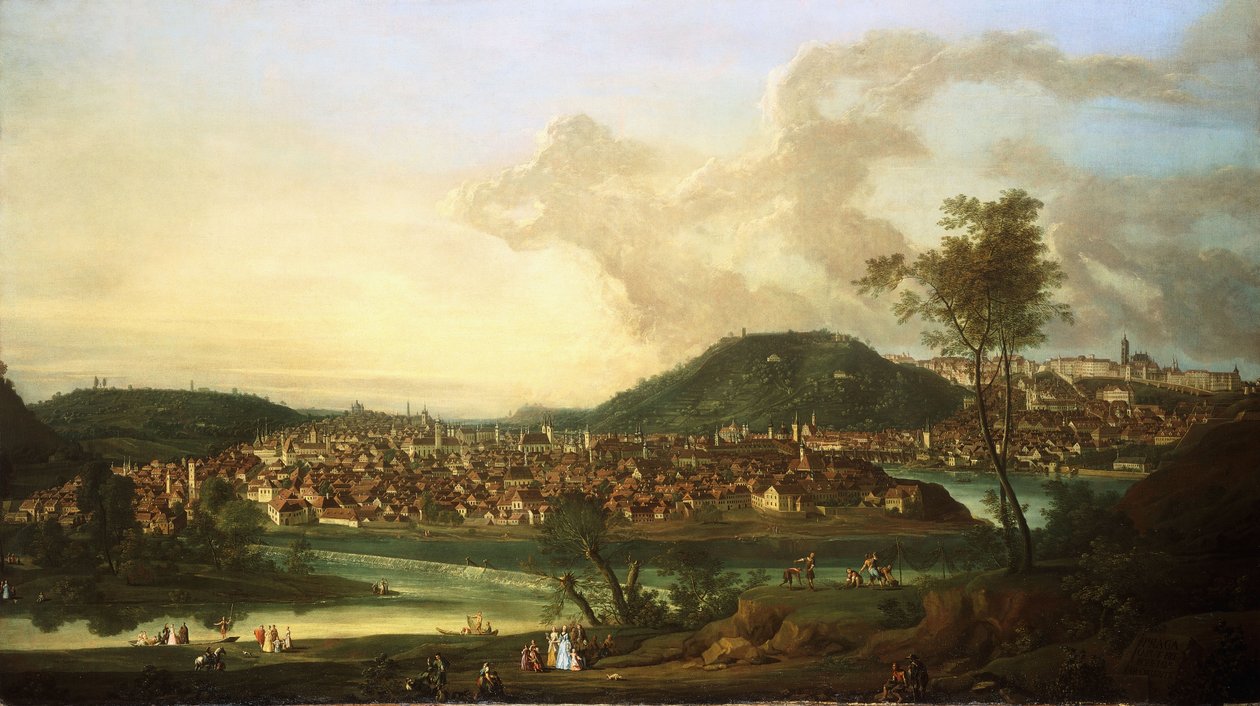 Utsikt över Prag från öster, av Johann Friedrich Meyer