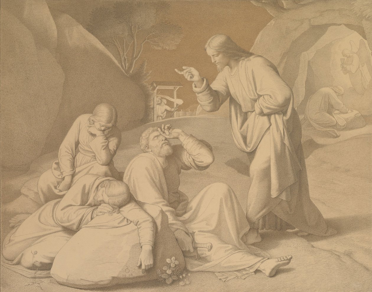 Kristus i Getsemane trädgård, 1848. av Johann Friedrich Overbeck