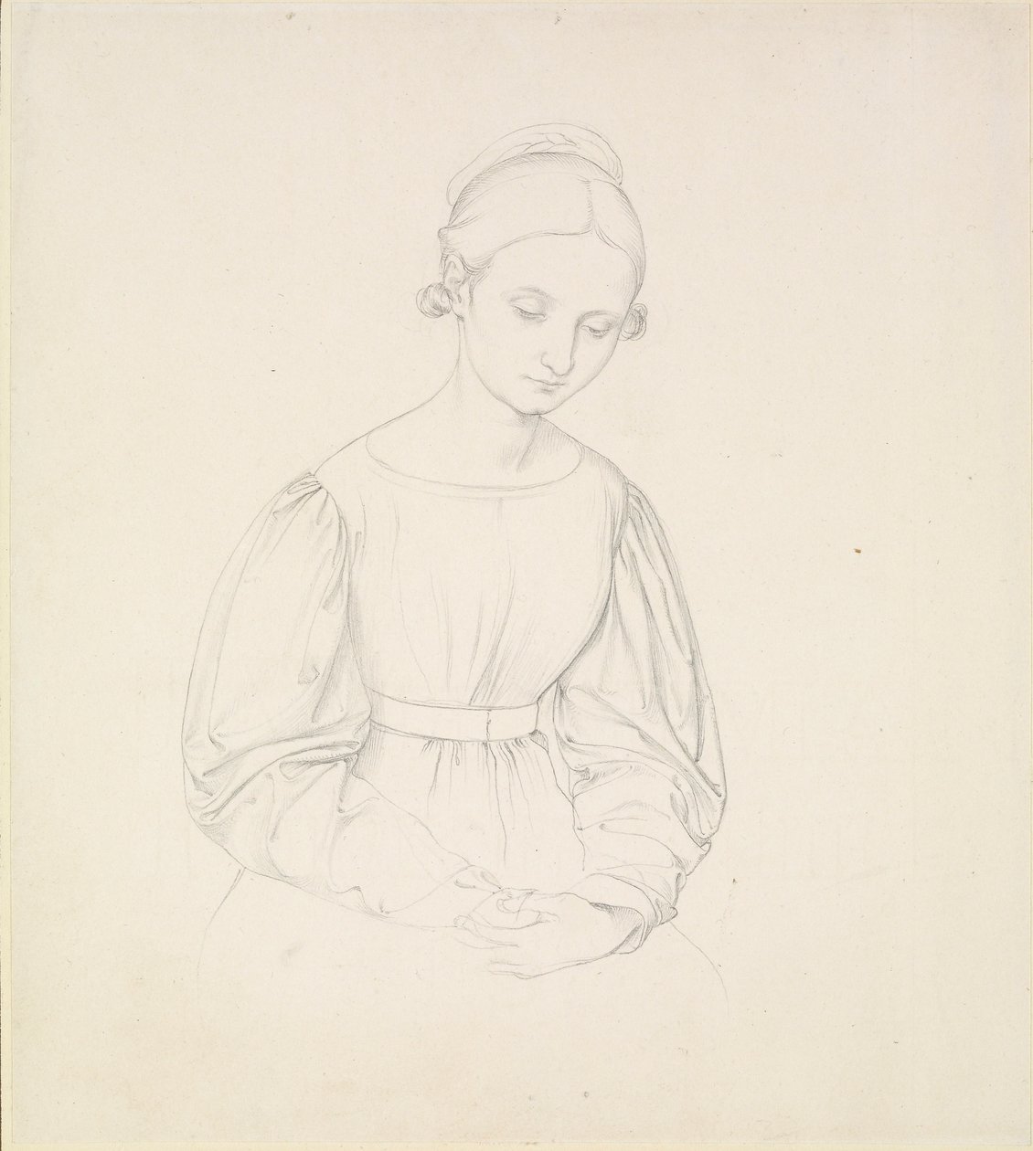 Porträtt av konstnärens fru, Nina, c1830 av Johann Friedrich Overbeck