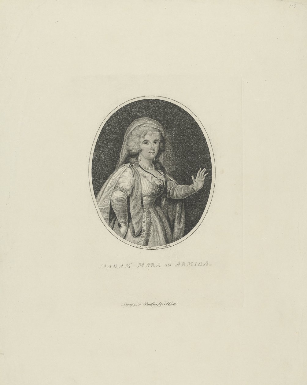 Gertrud Elisabeth Mara, född Schmeling 1749-1833 som Armida, 1801. av Johann Friedrich Schröter