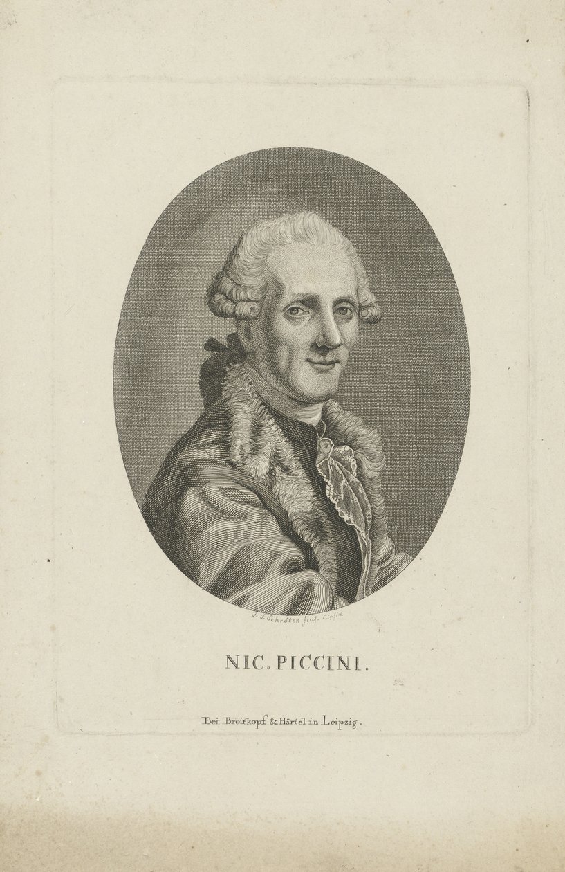 Porträtt av kompositören Niccolò Piccinni 1728-1800, ca. 1790. av Johann Friedrich Schröter