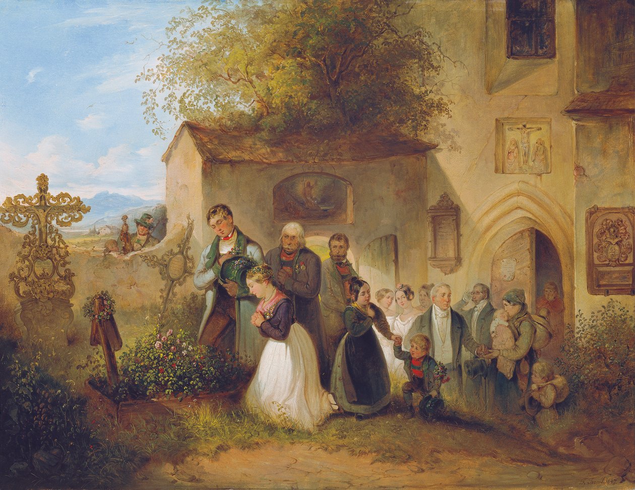På kyrkogården ("Bruden vid graven") av Johann Friedrich Treml
