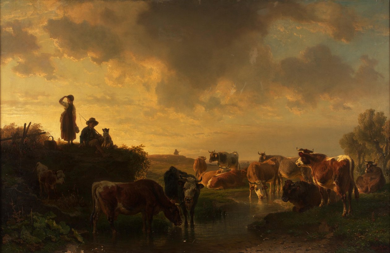 Kväll på betesmarken av Johann Friedrich Voltz