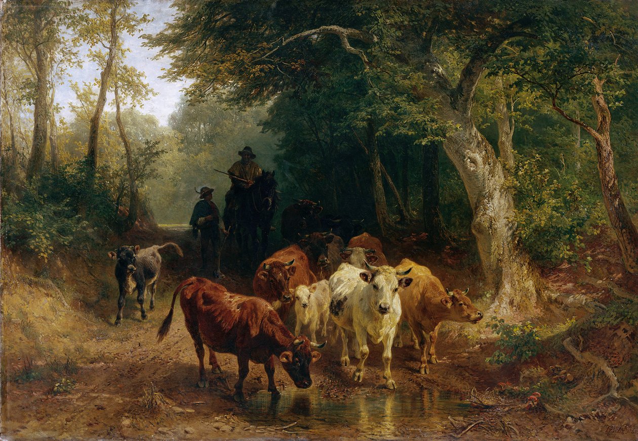 Återkomst av boskapsbesättningen på hösten av Johann Friedrich Voltz