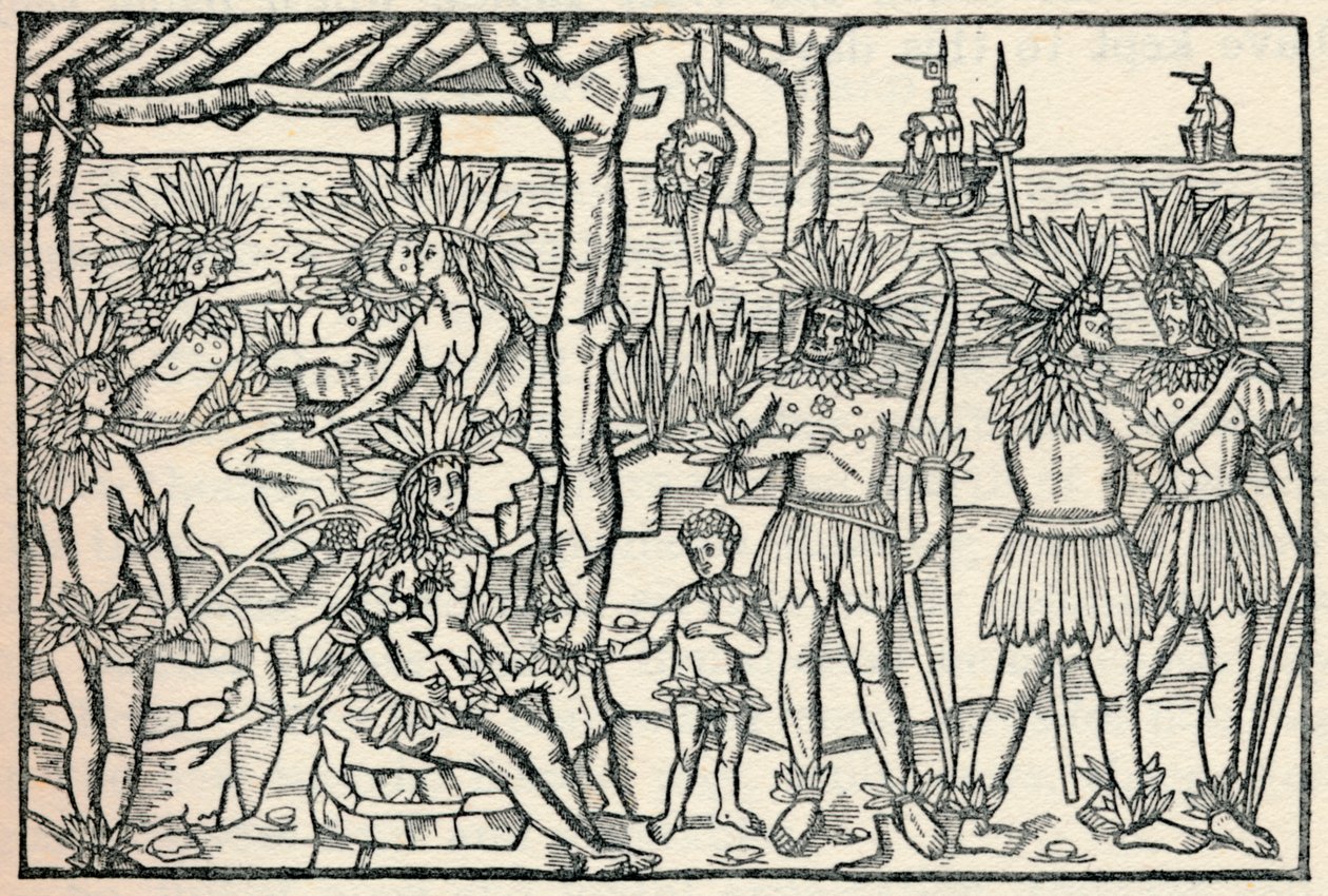 Den första representationen av folket i den nya världen, 1505, 1912 av Johann Froschauer