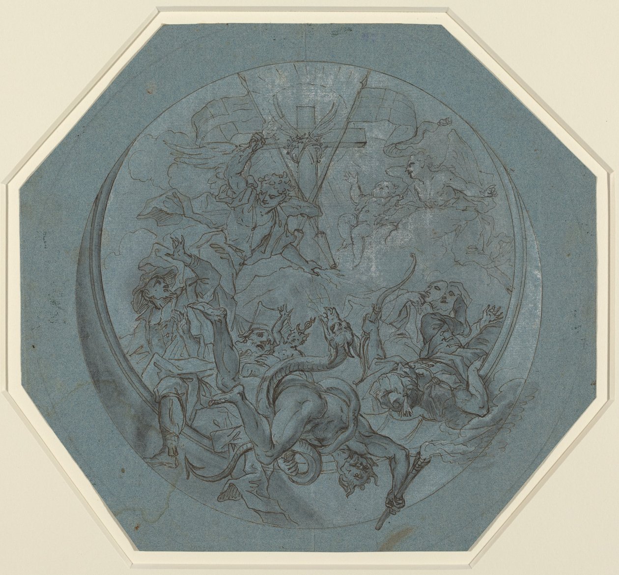 Saint Michael besegrar kätteri och Satan av Johann Georg Bergmuller
