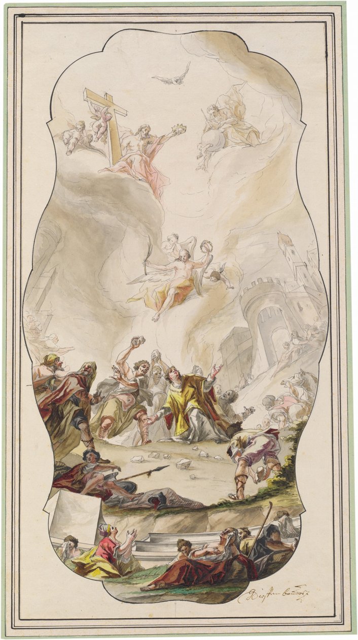 Steningen av Sankt Stefan av Johann Georg Dieffenbrunner