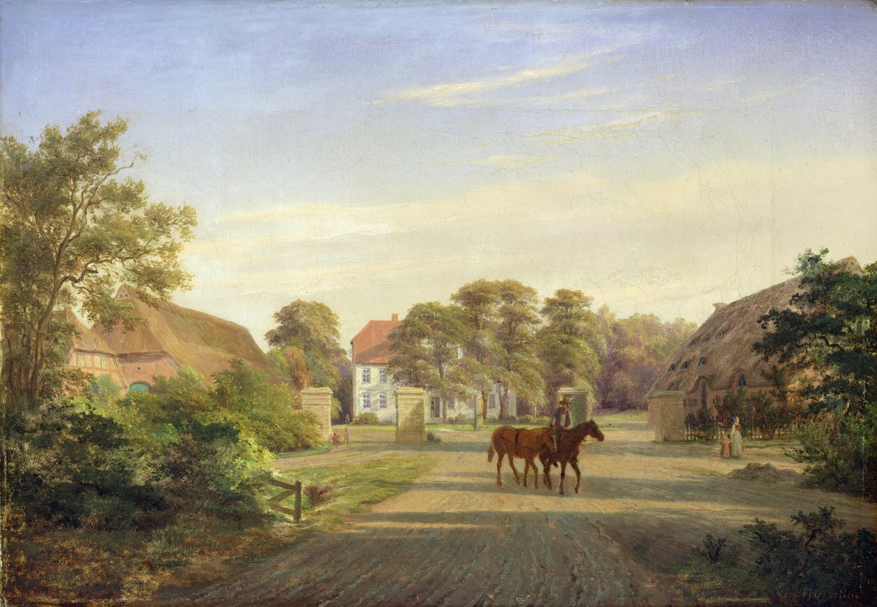 Gut Grabau, nära Oldesloe, 1841 av Johann Georg Haeselich