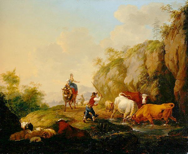 Landskap med Herdsman och Rustics av Johann Georg Pforr