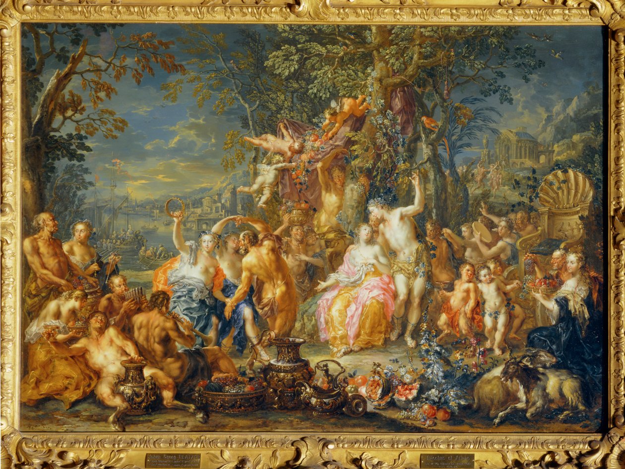 Bacchus och Ariadne... av Johann Georg Platzer