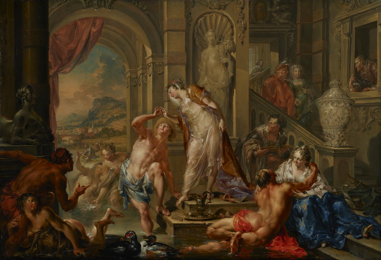 Årstidernas nöjen: Sommar, ca 1730 (olja på koppar) av Johann Georg Platzer
