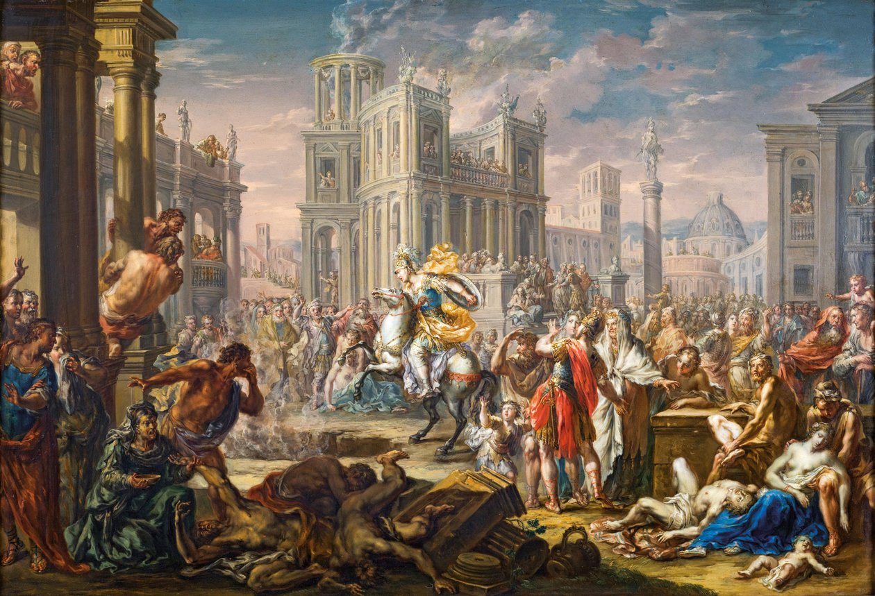 Marcus Curtius offerdöd. av Johann Georg Platzer