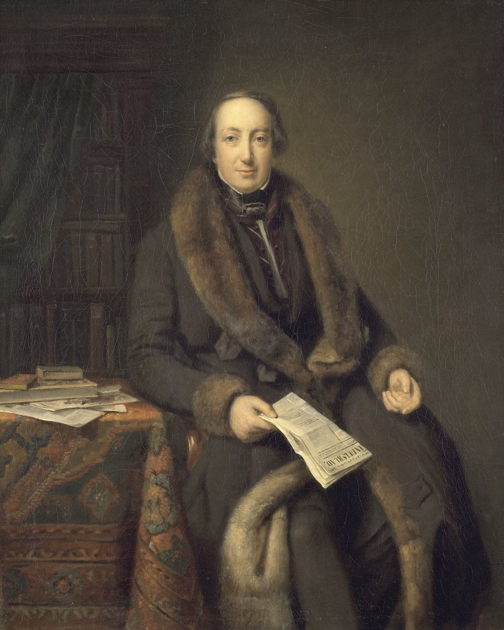 Pieter Arnold Diederichs (1804-74). Bokhandlare i Amsterdam och grundare av Algemeen Handelsblad 1828 av Johann Georg Schwartze (attributed to)