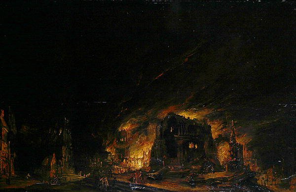 Eld, ca 1760 (olja på trä) av Johann Georg Trautmann